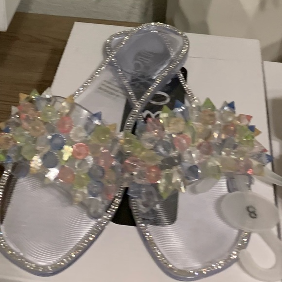 Multi Color Gem Jelly Slide Sandals - Picture 2 of 2